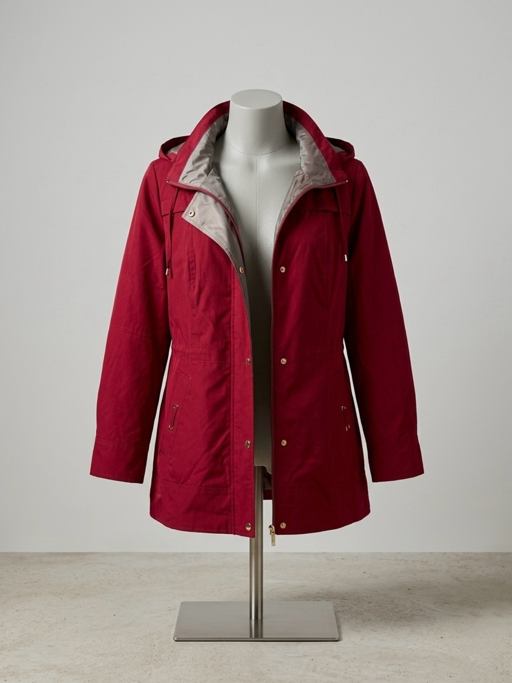 Liz Claiborne Hooded Red Utility Jacket
